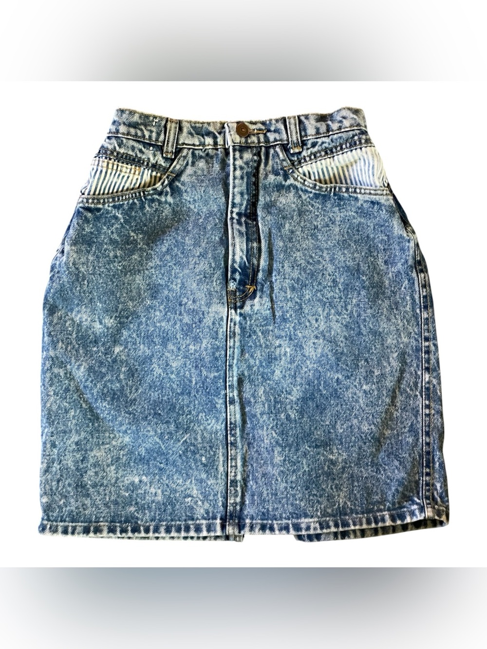 Vintage 90’s Acid Wash Midday British Raj Denim Skirt Size 9